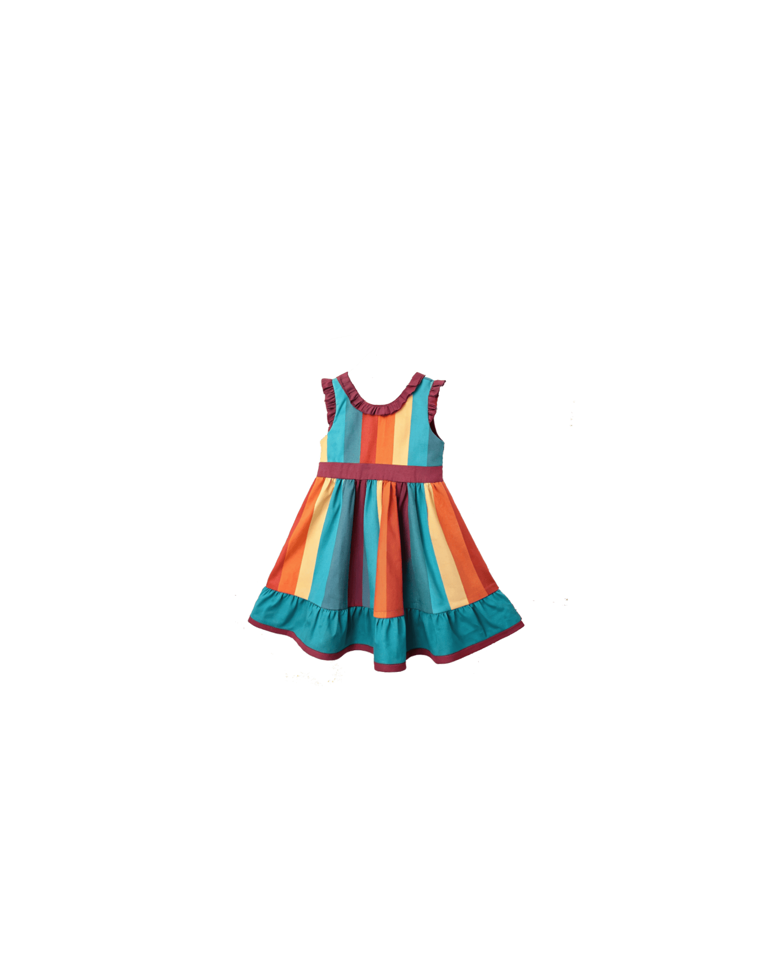 Striped toddler dress with ruffled hem